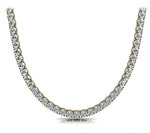 14K Solid Gold Natural Diamond Tennis Necklace