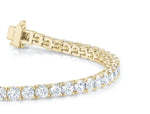 18K Solid Gold 2 Ct Lab Grown Diamond Tennis Bracelet - Close Up | Riyanika Jewels
