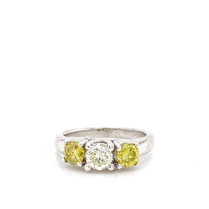 18K White Gold 1.50 CTW Three-Stone Natural Diamond Ring