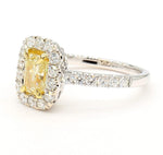 1.7ct Fancy Yellow Diamond Radiant Cut Cocktail Ring in 18K Solid Gold | Riyanika