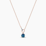 14K 1ct Sapphire Round Cut Necklace