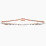 18K Solid Gold Natural Diamond Tennis Bracelet – 2.00mm Dainty & Stackable for Women - Side View