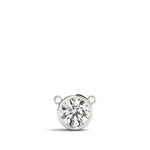 18K Solid Gold 1.00 CTW Lab Grown Diamond Bezel-Set Solitaire Pendant - Side View | Riyanika Jewels
