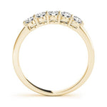 18K Solid Gold 1.00 CTW Five-Stone Natural Diamond Eternity Ring - Close Up | Riyanika Jewels