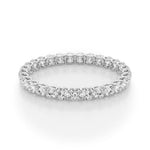 18K Solid Gold Lab Grown Diamond U-Prong Eternity Band - Alternate Angle | Riyanika Jewels