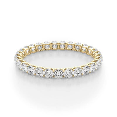 18K Solid Gold Natural Diamond U-Prong Eternity Band