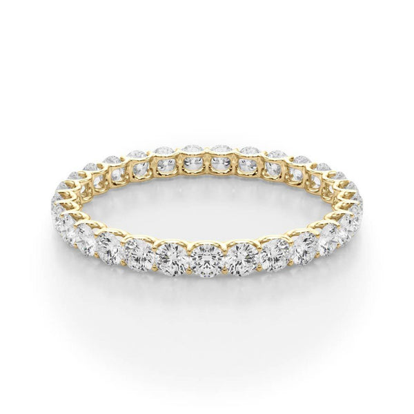 18K Solid Gold Natural Diamond U-Prong Eternity Band