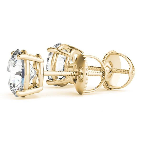 14K 1ct Lab Grown Diamond Solitaire Stud Earrings