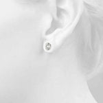 18K Solid Gold 1.00 CTW Natural Diamond Oval Cut Stud Earrings - Close Up | Riyanika Jewels