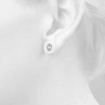 14K 1ct Natural Diamond Oval Cut Stud Earrings