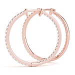 14K 0.6ct Lab Grown Diamond Pave Hoop Earrings