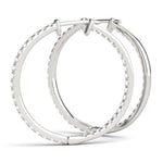 14K 0.6ct Lab Grown Diamond Pave Hoop Earrings