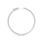 18K Solid Gold 1.50 CTW Lab Grown Diamond Inside-Out Hoop Earrings (27MM) - Close Up
