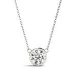 18K Solid Gold 1.00 CTW Natural Diamond Bezel-Set Solitaire Pendant - View 6 | Riyanika Jewels