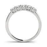 18K Solid Gold 1.00 CTW Five-Stone Natural Diamond Eternity Ring - Alternate Angle | Riyanika Jewels