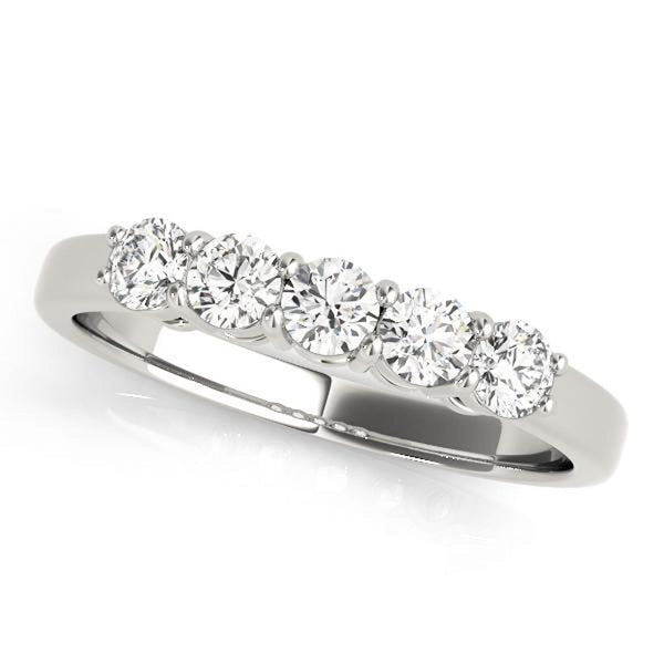 18K Solid Gold 1.00 CTW Five-Stone Lab Grown Diamond Eternity Ring - Side View | Riyanika Jewels