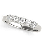 18K Solid Gold 1.00 CTW Five-Stone Natural Diamond Eternity Ring - Side View | Riyanika Jewels