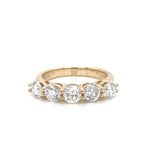 18K Solid Gold 1.00 CTW Five-Stone Natural Diamond Eternity Ring