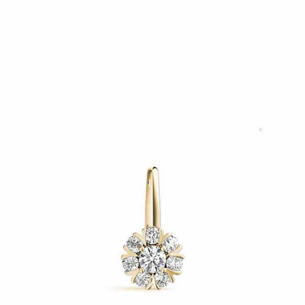 18K Solid Gold 0.40 CTW Natural Diamond Fleur de Diamant Bloom Pendant