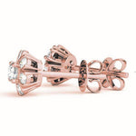 18K Solid Gold 0.50 CTW Natural Diamond Stud Earrings - Close Up | Riyanika Jewels