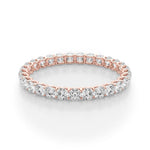 18K Solid Gold Natural Diamond U-Prong Eternity Band - Detail | Riyanika Jewels