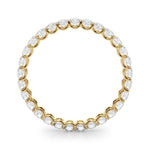 18K Solid Gold Natural Diamond U-Prong Eternity Band - Close Up | Riyanika Jewels