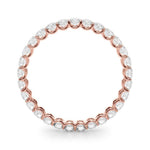 18K Solid Gold Natural Diamond U-Prong Eternity Band - Side View | Riyanika Jewels