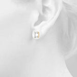 14K 1ct Lab Grown Diamond Emerald Cut Stud Earrings