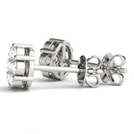 18K Solid Gold 1.90 CTW Natural Diamond Floral Cluster Stud Earrings - Detail | Riyanika Jewels