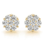 14K 1.9ct Lab Grown Diamond Cluster Stud Earrings
