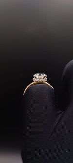 18K Solid Gold 3 CT Natural Diamond Oval Cut Hidden Halo Bridal Engagement Ring - Side View