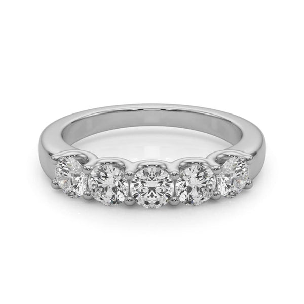 18K Solid Gold 2.50ct Natural Diamond 5-Stone Ring - Side View | Riyanika Jewels
