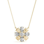 14K Lab Grown Diamond Cluster Pendant Necklace