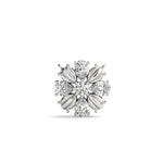 18K Solid Gold Floral Bloom Natural Diamond Cluster Pendant Necklace - View 6 | Riyanika Jewels