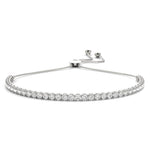 18K Solid Gold 3.50 CT Adjustable Lab Grown Diamond Tennis Bracelet - Close Up | Riyanika Jewels