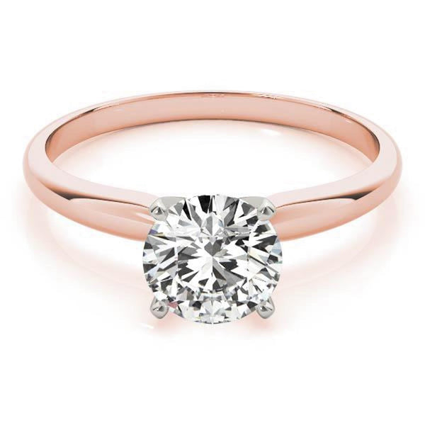 14K 1ct Natural Diamond Round Cut Solitaire Engagement Ring