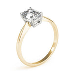 18K Solid Gold 1 CT Emerald-Cut Natural Diamond Solitaire Engagement Ring - Detail | Riyanika Jewels