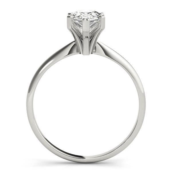 14K 1ct Natural Diamond Pear Cut Solitaire Engagement Ring