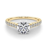 14K 1.33ct Lab Grown Diamond Round Cut Cathedral Engagement Ring