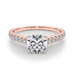 14K 1.33ct Lab Grown Diamond Round Cut Cathedral Engagement Ring