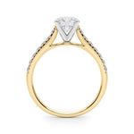 14K 1.33ct Lab Grown Diamond Round Cut Cathedral Engagement Ring