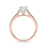 14K 1.33ct Lab Grown Diamond Round Cut Cathedral Engagement Ring
