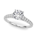 14K 1.33ct Lab Grown Diamond Round Cut Cathedral Engagement Ring