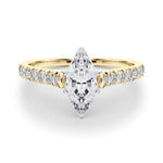 14K 1.33ct Lab Grown Diamond Marquise Cut Cathedral Engagement Ring