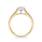 18K Solid Gold 1.33CT Marquise-Cut Natural Diamond Cathedral Engagement Ring - View 8