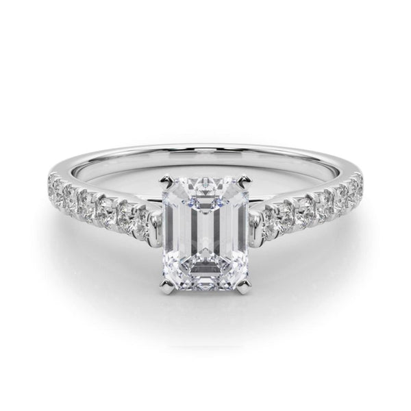 14K 1.33ct Lab Grown Diamond Cathedral Engagement Ring