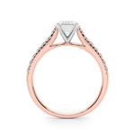 18K Solid Gold 1.33CT Emerald-Cut Natural Diamond Cathedral Engagement Ring - Alternate Angle