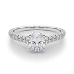 18K Solid Gold 1.33CT Natural Diamond Cathedral Engagement Ring