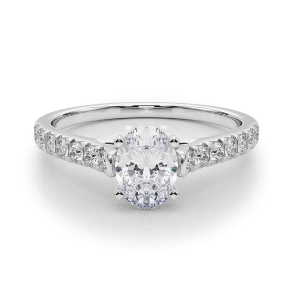 18K Solid Gold 1.33CT Natural Diamond Cathedral Engagement Ring