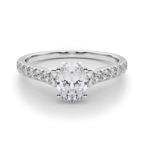14K 1.33ct Lab Grown Diamond Oval Cut Cathedral Engagement Ring